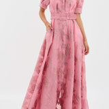Robe Longue Femme Fleurie à Ceinture Nouée