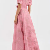 Robe Longue Femme Fleurie à Ceinture Nouée