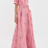 Robe Longue Femme Fleurie à Ceinture Nouée