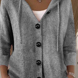 Cardigan à Capuche Boutonné