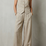 Ensemble femme gilet sans manches et pantalon large
