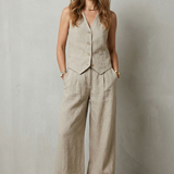Ensemble femme gilet sans manches et pantalon large