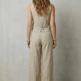 Ensemble femme gilet sans manches et pantalon large