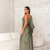 Robe Longue Asymétrique Drapée