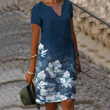 Robe Femme Imprimée Fleurie – Robe Décontractée Col V