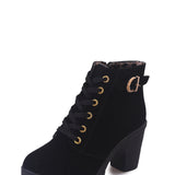 Bottines Lacées Talon Haut Style Rock Chic