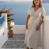 Robe Longue Femme Rayée Cache-Cœur