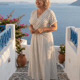 Robe Longue Femme Rayée Cache-Cœur