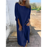 Robe Longue Ample à Manches Chauve-Souris