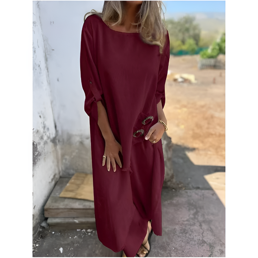 Robe Longue Ample à Manches Chauve-Souris