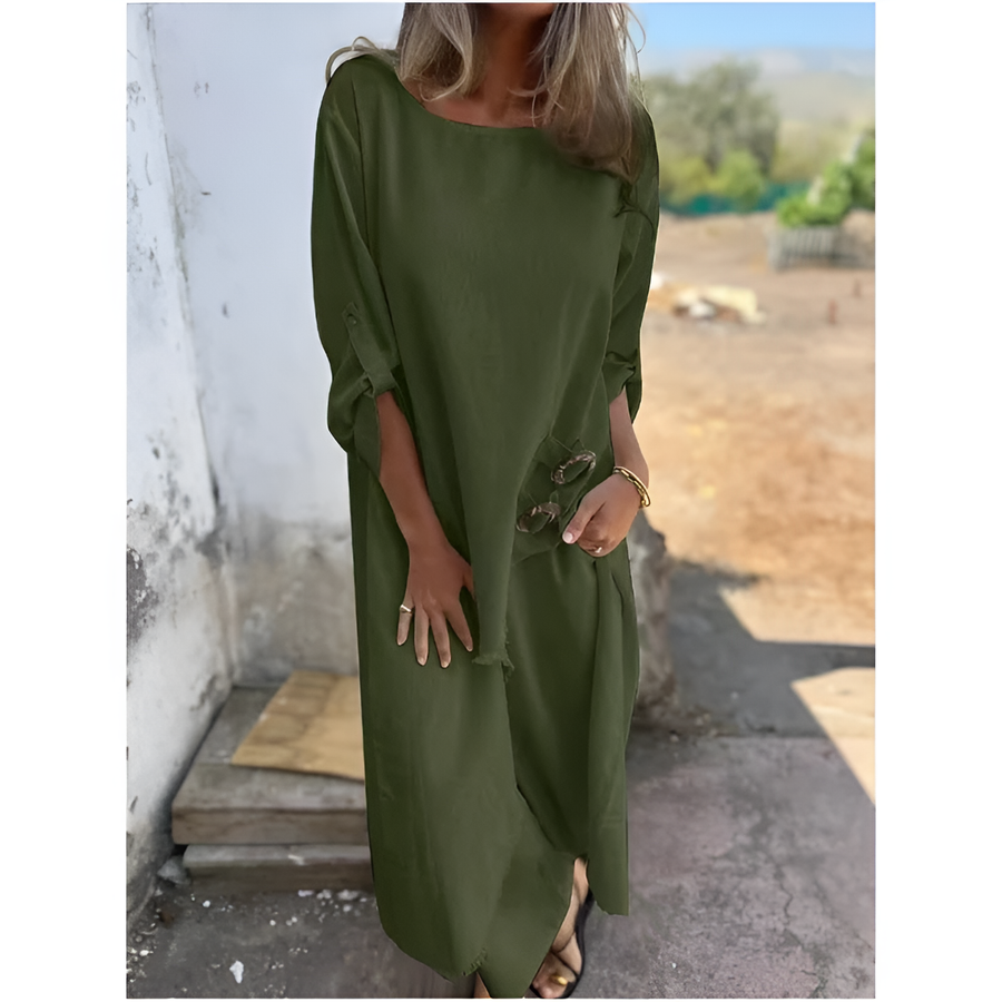Robe Longue Ample à Manches Chauve-Souris