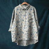 Blouse Fleurie à Col Rond