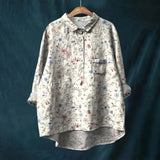 Blouse Fleurie à Col Rond