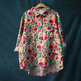 Blouse Fleurie à Col Rond