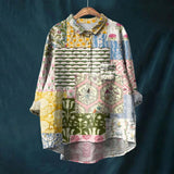 Blouse Fleurie à Col Rond
