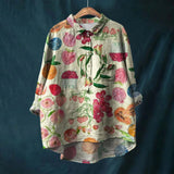 Blouse Fleurie à Col Rond