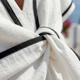 Robe Longue Femme Cache-Cœur à Ceinture