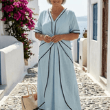 Robe Longue Femme Cache-Cœur à Ceinture