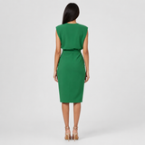 Robe midi femme sans manches drapée à découpe