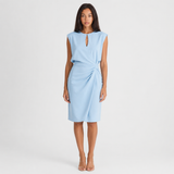 Robe midi femme sans manches drapée à découpe