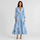Robe midi plissée à col V sans manches