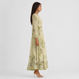 Robe midi plissée à col V sans manches