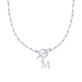 Collier maille trombone avec pendentif initiale