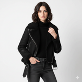 Kort Aviator Jakke Med Faux Fur Moderne Komfort Stil