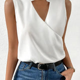 Blouse Sans Manches à Col Croisé