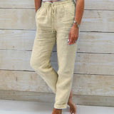 Pantalon en Lin Taille Élastique