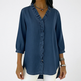 Blouse Femme à Col V avec Volants