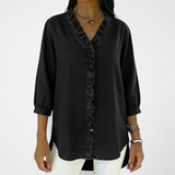 Blouse Femme à Col V avec Volants
