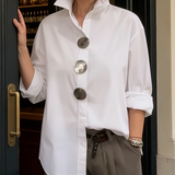 Blouse Femme Boutonnée à Col Montant