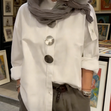 Blouse Femme Boutonnée à Col Montant