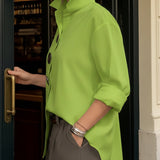 Blouse Femme Boutonnée à Col Montant