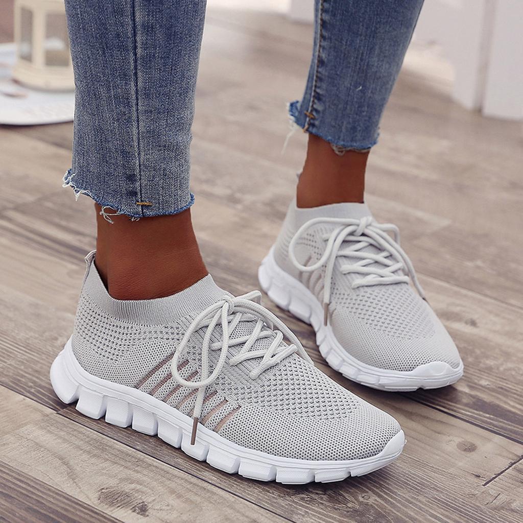 Baskets en Maille à Lacets