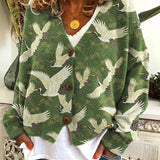 Cardigan Automne Léger Vert Femme