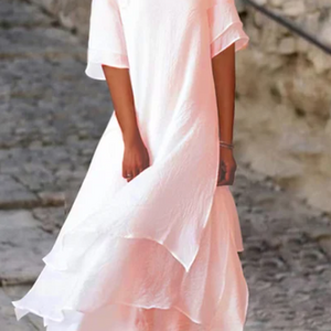 Robe Longue Fluide à Col Rond