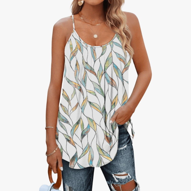 Løs Tanktop Med Stropper Casual Komfort Sommer Stil