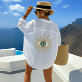 Chemise Femme Oversize Œil Soleil Bohème