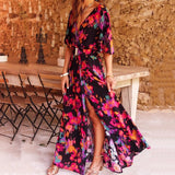 Robe Femme Bohème Longue – Robe Fleurie Fendue