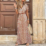 Robe Longue Fendue Imprimée Bohème Élégance Estivale