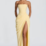 Robe Longue Femme Bustier à Fente Latérale