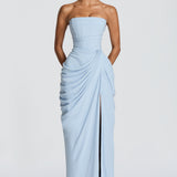 Robe Longue Femme Bustier à Fente Latérale