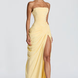 Robe Longue Femme Bustier à Fente Latérale