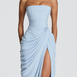 Robe Longue Femme Bustier à Fente Latérale