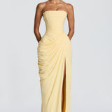 Robe Longue Femme Bustier à Fente Latérale