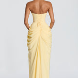Robe Longue Femme Bustier à Fente Latérale