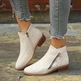 Bottines Suédine Zip Talon Western Moderne
