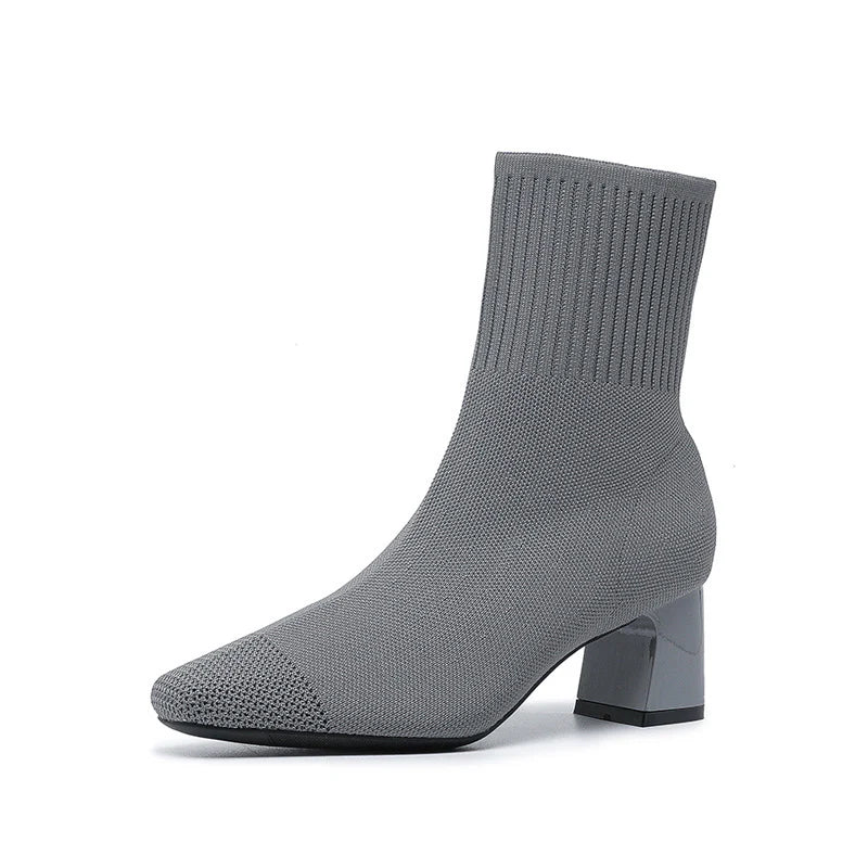 Bottines Chaussette Élégantes Talon Confort Moderne
